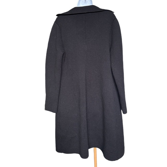 Eileen Fisher | Black Knit Wool Sweater Jacket - Picture 2 of 6